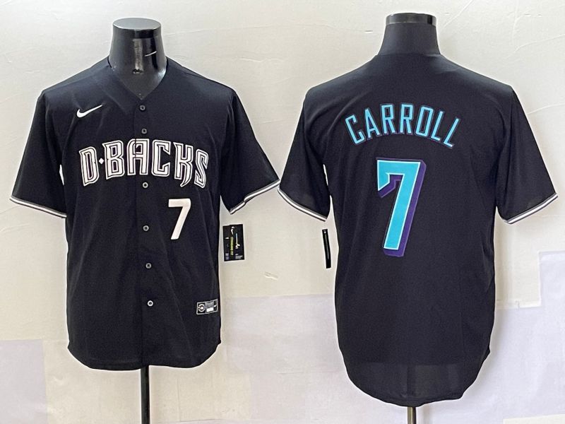 Men 2025 Arizona Diamondback #7 Garroll Black Joint Name Nike MLB Jersey style 5->arizona diamondback->MLB Jersey